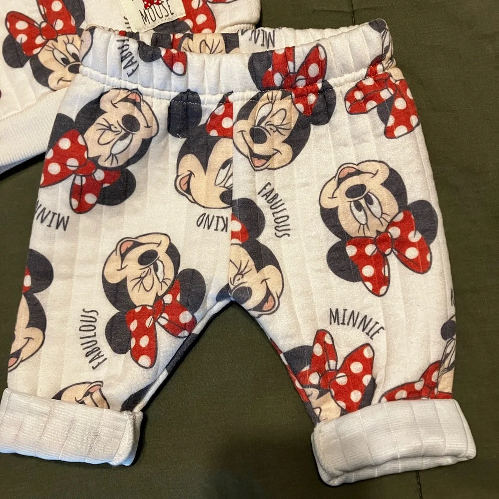 Disney Baby Minnie Mouse 2 Piece Matching Set Baby Girl 0-3 Months